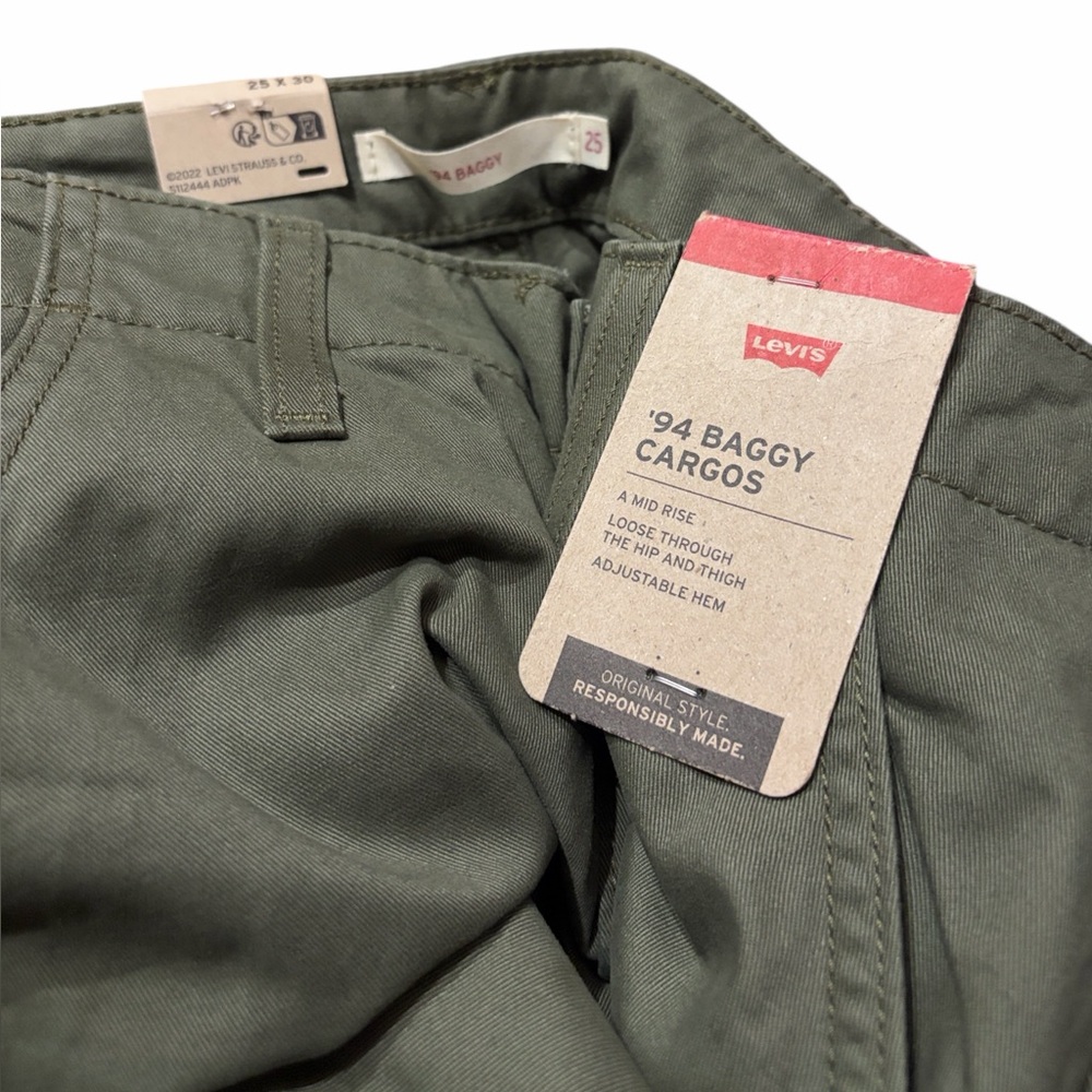 Levi's '94 Baggy Cargo Pants New Women's‎ Sz 25 x 30 Khaki Green Utility Skater - Picture 8 of 8